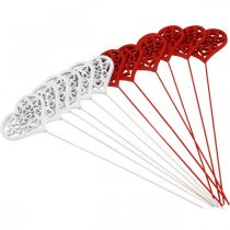 Itens Plugue de flor coração vermelho, plugue decorativo branco Dia dos Namorados 7cm 12pcs