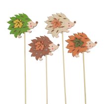Plugue de flores decoração de ouriço de madeira marrom verde 8 × 6 cm 12 unidades