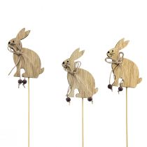 Itens Plugue de flor de madeira para decoração de coelho da Páscoa 8 cm x 6 cm 12 unidades