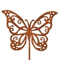Itens Bujão de flor de metal enferrujado decoração de borboleta 10×7cm 3 peças
