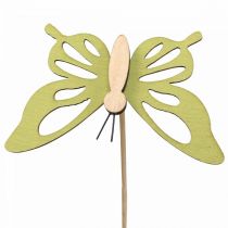 Bujão flor borboleta deco madeira colorida 8,5cm 12uds