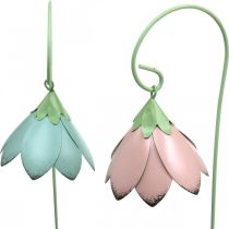 Bellflowers para colar, flores de metal, tampões de mola L34cm rosa, roxo, azul, branco conjunto de 4