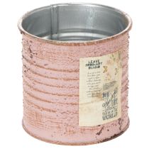 Itens Vaso de flores decorativo redondo de metal estilo antigo com rosas, Ø8cm A7,5cm