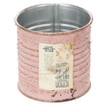 Itens Vaso de flores decorativo redondo de metal estilo antigo com rosas, Ø8cm A7,5cm