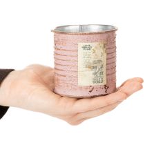 Itens Vaso de flores decorativo redondo de metal estilo antigo com rosas, Ø8cm A7,5cm