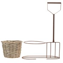 Itens Ferramenta de jardim para vaso de flores decorativo marrom Ø17,5cm Alt.30cm