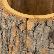 Itens Vaso de madeira para plantas, casca de gnomo, ferrugem, altura 24 cm
