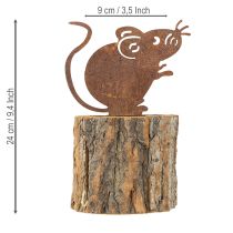 Itens Vaso de madeira para plantas casca e ferrugem de rato H24cm