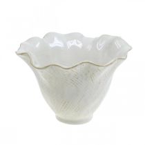 Itens Vaso de flores plantador de cerâmica vaso de flores cálice branco Ø15cm