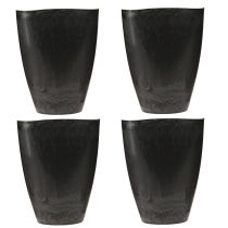 Itens Vaso para orquídeas, vaso de flores, plástico, antracite, 13,5 x 13 x 16,5 cm, 2 peças