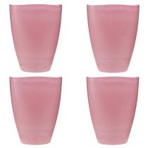 Itens Vaso de flores, vaso de plástico, vaso para orquídeas, rosa, 16,5 cm de altura, 2 peças