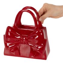 Itens Vaso decorativo em formato de bolsa com laço, acabamento brilhante, 22 cm