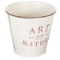 Itens Vaso de zinco para flores, cor creme, Ø15cm A13,5cm