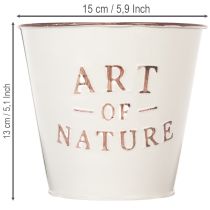 Itens Vaso de zinco para flores, cor creme, Ø15cm A13,5cm