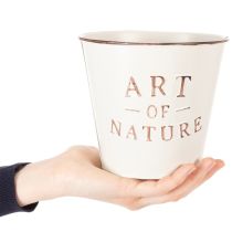 Itens Vaso de zinco para flores, cor creme, Ø15cm A13,5cm