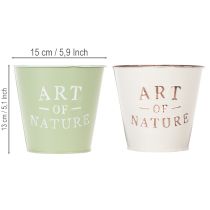 Itens Vaso Art of Nature com inscrição, decoração para peitoril de janela e sala de estar, 15 cm, 2 peças