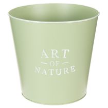 Itens Vaso de zinco, floreira de metal, verde menta, Ø22cm, A21cm