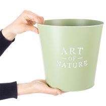 Itens Vaso de zinco, floreira de metal, verde menta, Ø22cm, A21cm