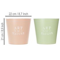 Itens Conjunto de 2 Vasos Redondos Art of Nature em Aço Zincado 22 cm