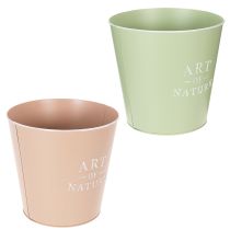 Itens Conjunto de 2 Vasos Redondos Art of Nature em Aço Zincado 22 cm