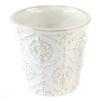 Itens Vaso de cerâmica branco creme bege Ø13,5cm 2 unidades
