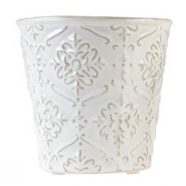 Itens Vaso de flores de cerâmica branco creme bege Ø13,5cm 2 unidades