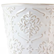 Itens Vaso de cerâmica branco creme bege Ø13,5cm 2 unidades