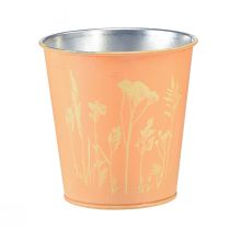 Vaso de flores em metal amarelo pêssego Ø11,5cm Alt.11,5cm