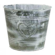 Itens Vaso de flores coração de metal shabby chic Ø17,5 cm A15,5 cm