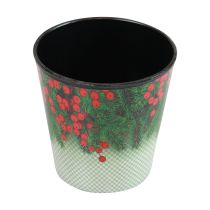 Itens Vaso de flores balde de Natal Ilex Ø13cm Alt.11,5cm