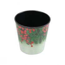 Itens Vaso de flores balde de Natal Ilex Ø11cm Alt.10,5cm