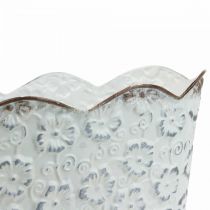 Vaso de planta cachepot de metal branco 26×14×12,5cm