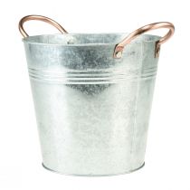 Itens Vaso de flores com alças mini balde de metal Ø9,5m Alt.8cm