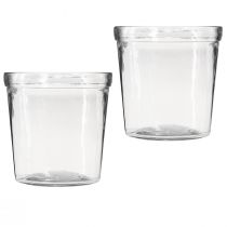 Itens Vaso de flores em vidro transparente cônico Ø12cm Alt.12,5cm 2 unidades