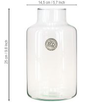 Itens Vaso de flores vaso decorativo vidro com gargalo transparente Ø14,5cm H25cm