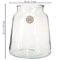 Itens Vaso de flores vidro transparente vaso de vidro decoração de mesa Ø18cm H22cm