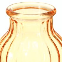 Itens Vaso de flores de vidro laranja design retrô Ø11cm H14,5cm 2 peças
