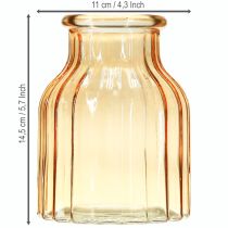 Itens Vaso de flores de vidro laranja design retrô Ø11cm H14,5cm 2 peças