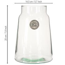 Itens Vaso de flores em vidro transparente para decoração em vidro H20cm