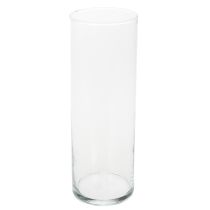 Itens Vaso de flores em formato cilíndrico de vidro fino, pode ser usado como vaso de vidro ou como peça decorativa alta, 30 cm