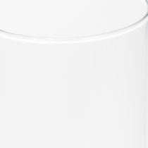 Itens Vaso de flores em formato cilíndrico de vidro fino, pode ser usado como vaso de vidro ou como peça decorativa alta, 30 cm