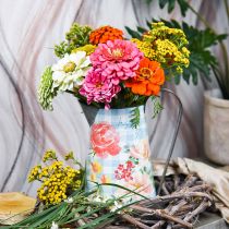Vaso de flores deco jarro de metal vintage decoração de jardim plantador H23cm