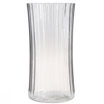 Itens Vasos de flores feitos de vaso de vidro retro transparente Ø12cm Alt.24cm 2 unidades