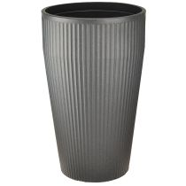 Itens Vaso de chão plástico floreira antracite Ø28cm H46,5cm