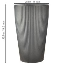 Itens Vaso de chão plástico floreira antracite Ø28cm H46,5cm