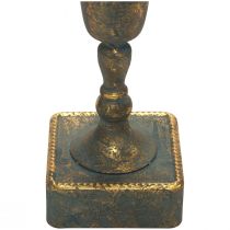 Vaso de chão em metal dourado cinza aspecto antigo Ø15,5cm Alt.57cm