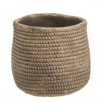 Boho vaso de flores padrão trançado vaso de cerâmica Ø12cm H14cm 2pcs