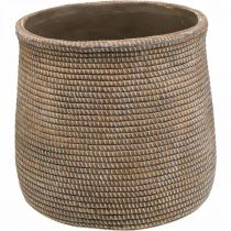 Boho vaso de cerâmica grande trançado look Ø21.5cm H24cm