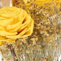 Itens Buquê de flores secas com rosas feito de madeira de sola. Buquê elegante para decoração natural de casa. 50 cm