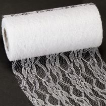 Itens Caminho de mesa de renda larga com fita branca 150mm 10m